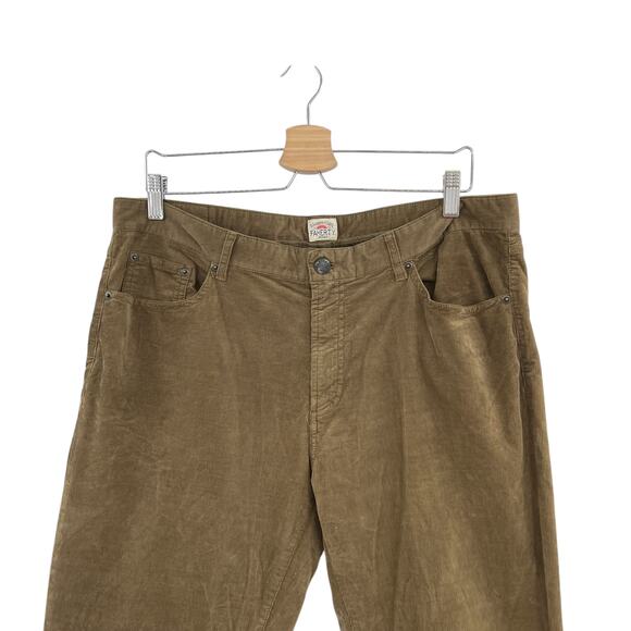 Faherty Stretch Corduroy Pants Green Brown Size 35 - Picture 3 of 14